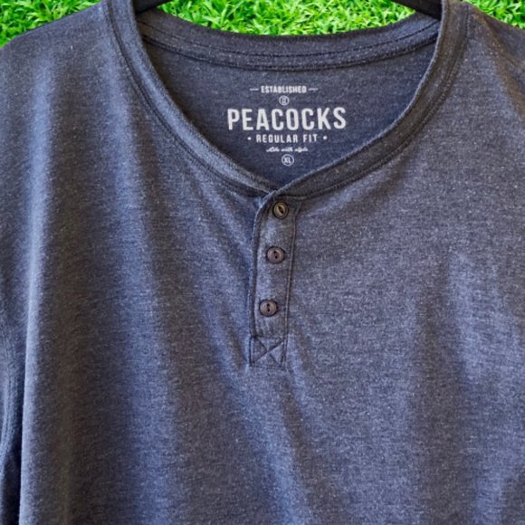 PEACOCKS Ltd from UK Gray Long Sleeve Top Henley Mens XL - Picture 8 of 13